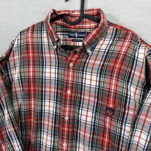 Ralph Lauren Men’s XL Golf Logo Embroidered Long Sleeve Plaid Button Down Pocket